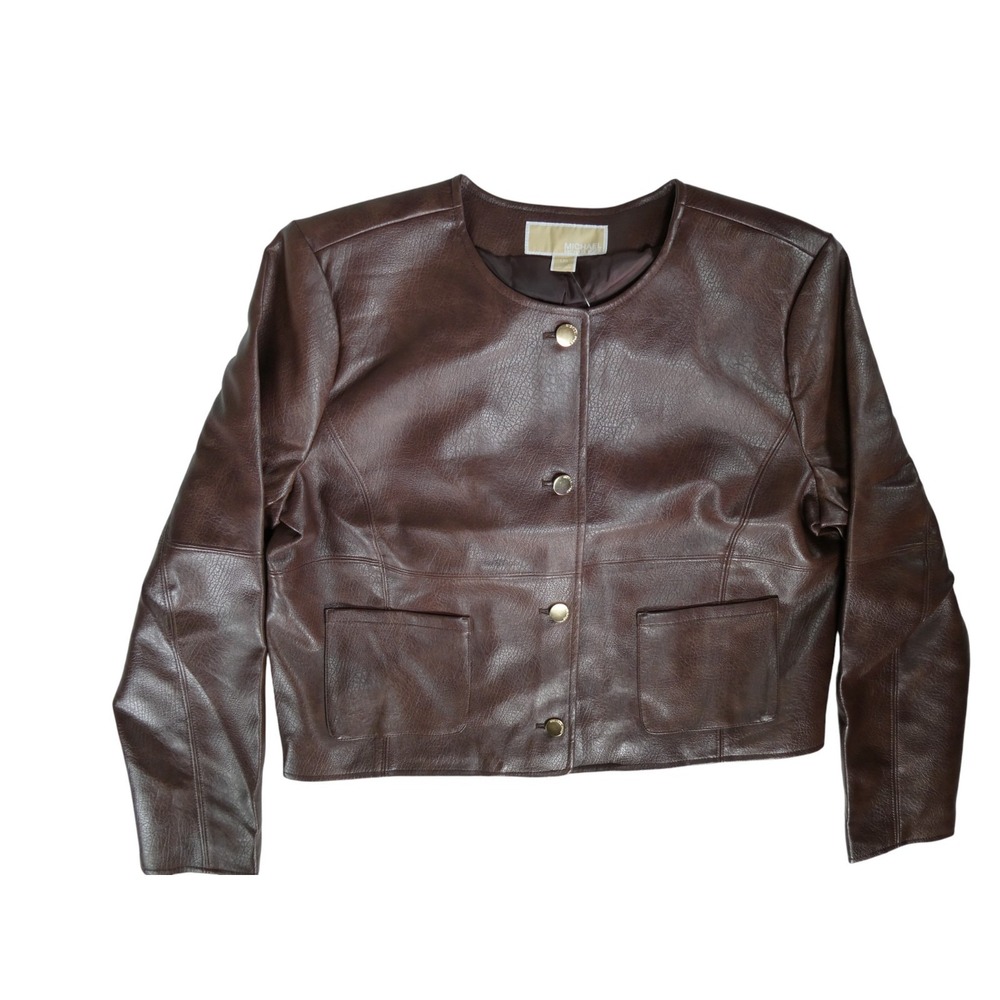Michael‎ Kors Women's Saddle Brown Jacket QF520JCJYD Large – Designer Leather